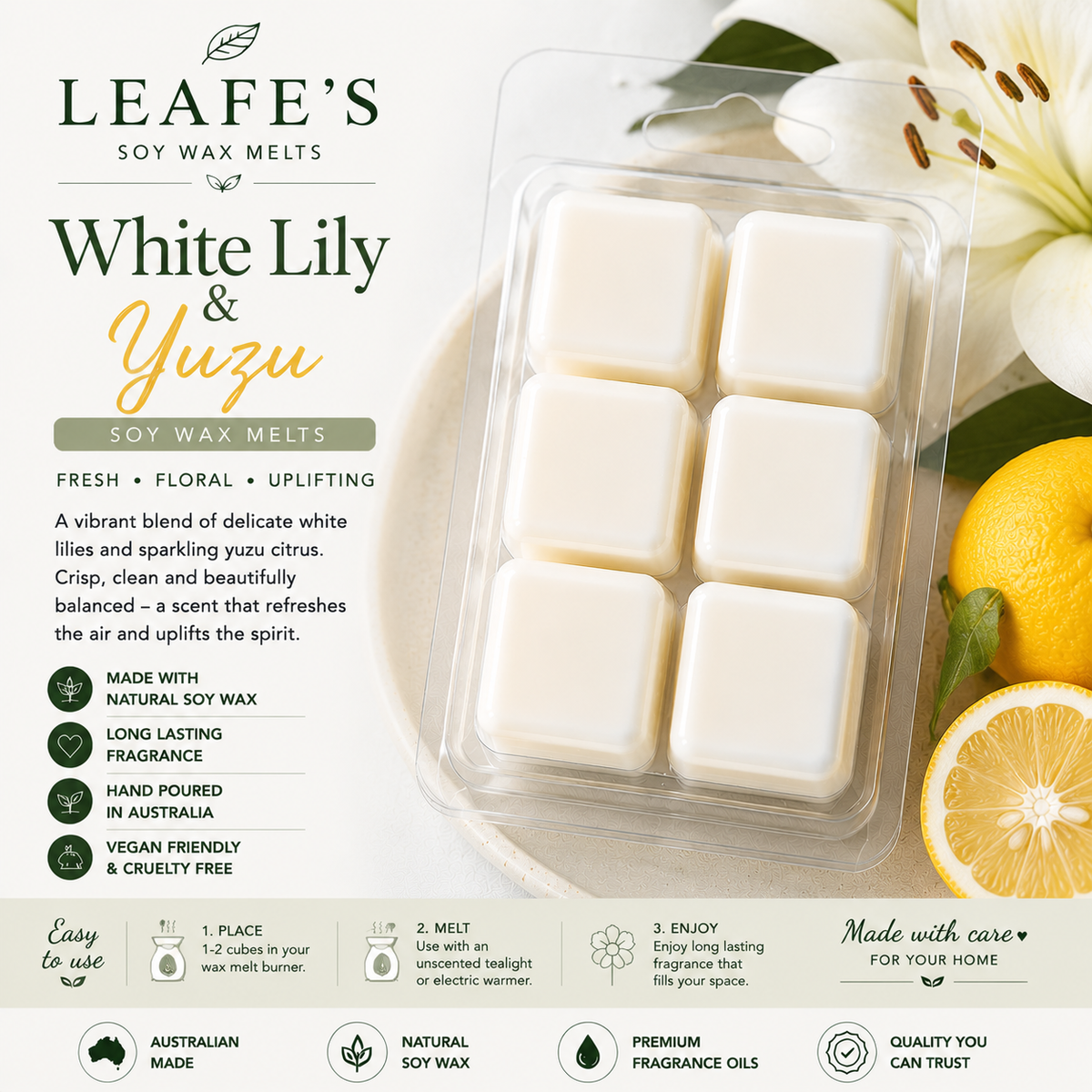 White Lily & Yuzu wax melts