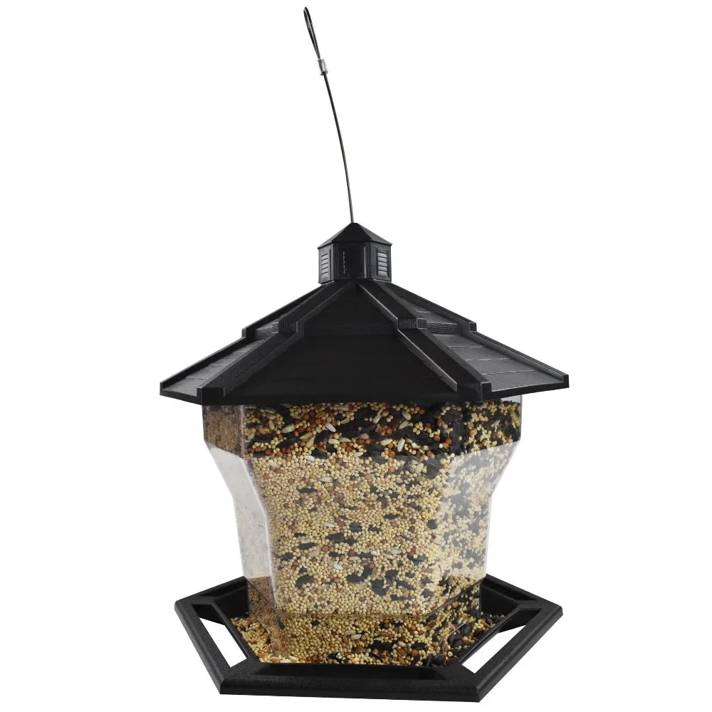Pennington Earth Smart, Black Recycled Plastic Hopper Wild Bird Feeder, Extra Large 6 lb. Capacity, 11.5" Tall
