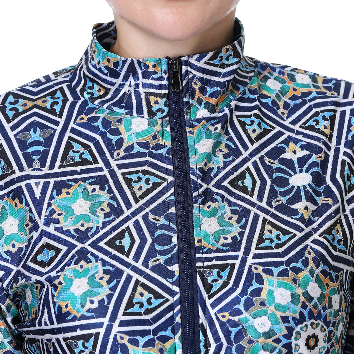 H1024 Muslim Women Fullcoverage Long Sleeves Cover Up Burkinis Three Pieces Plus Size Printing Swimwear Suits
