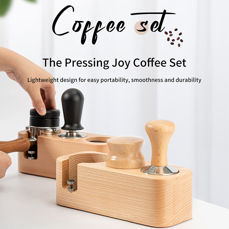 Coffee Press Holder Wooden Filler Seat Coffee Machine Supporting Utensils Press Pad Handle Support Frame Press Powder Tools