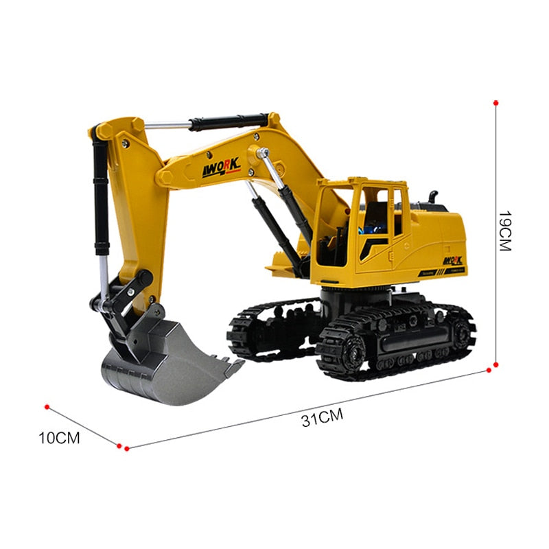 Simulation RC excavator toys with Music and light Children's Boys RC truck toys gifts RC Engineering car tractor brinquedos