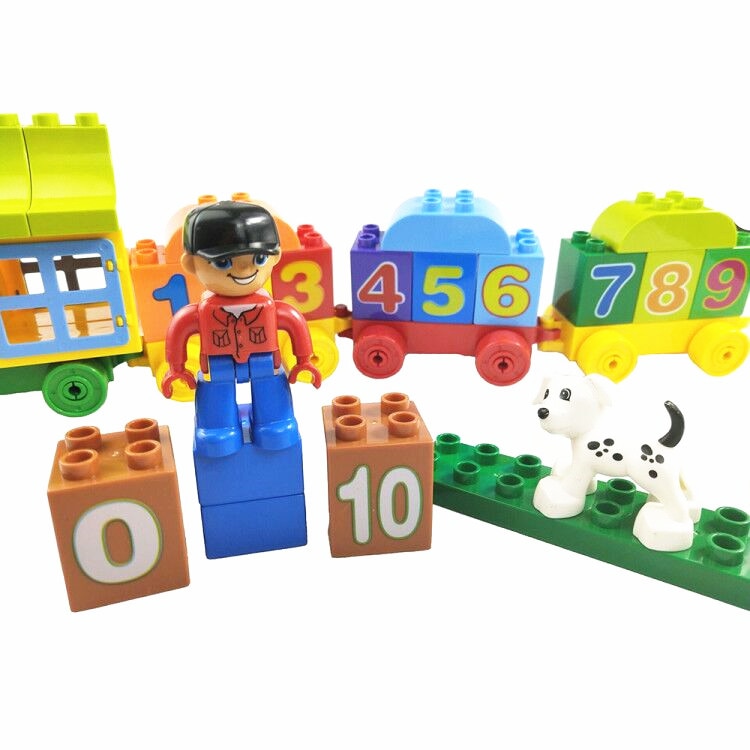 50pcs Large particles Numbers Train Building Blocks Bricks Educational Baby City Toys Compatible With LegoINGly Duplo