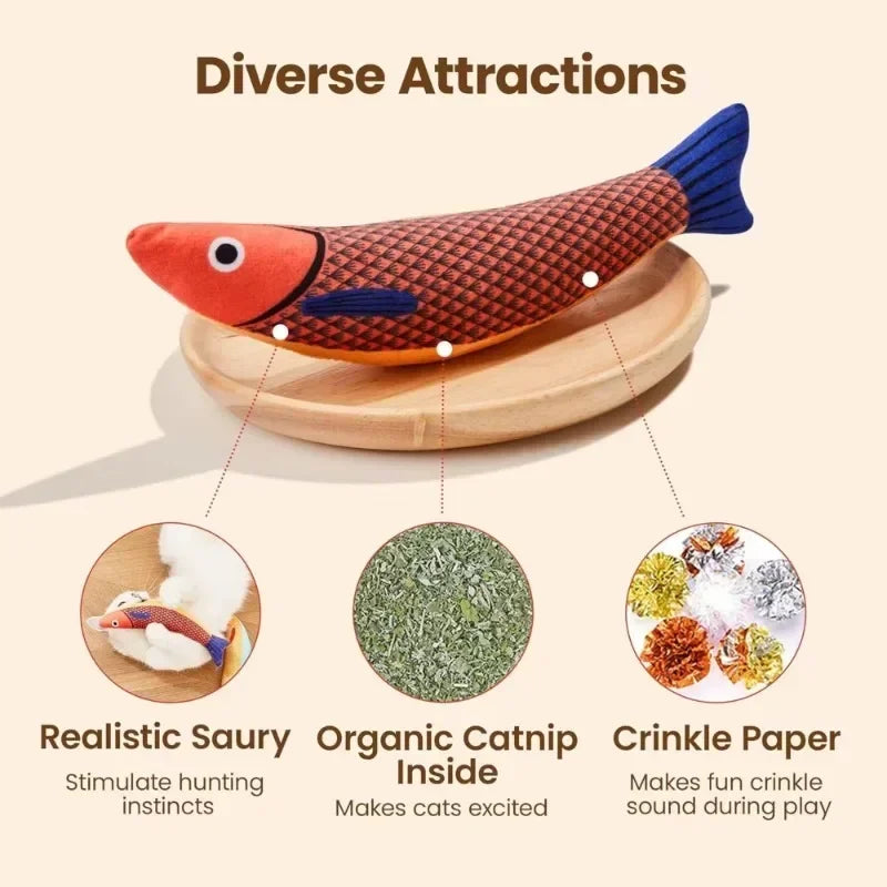 Cat toys catnip fish teeth grinding bite resistant