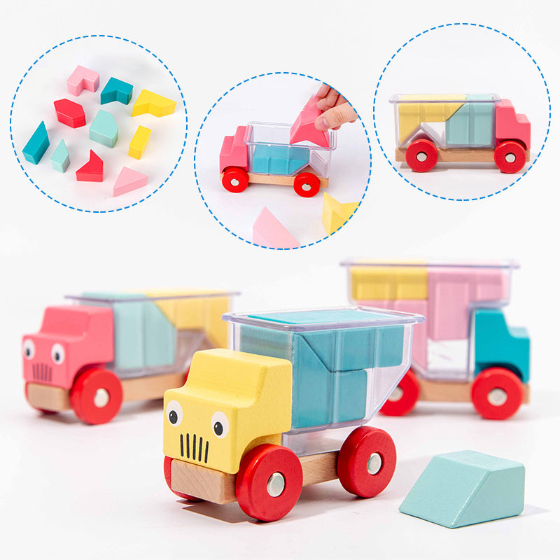 Truck Building Blocks Car Educational Toys Parent-Child Interaction Motherland Version Board Game Space Sense Logical Thinking Training