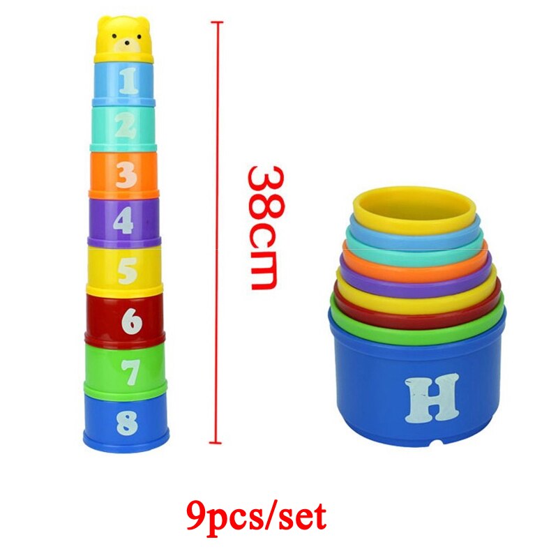 Baby Stacking Cup Color Rainbow Stacking Ring Tower Toys Early Educational Intelligence Toy Children Birthday Christmas Gift ZXH