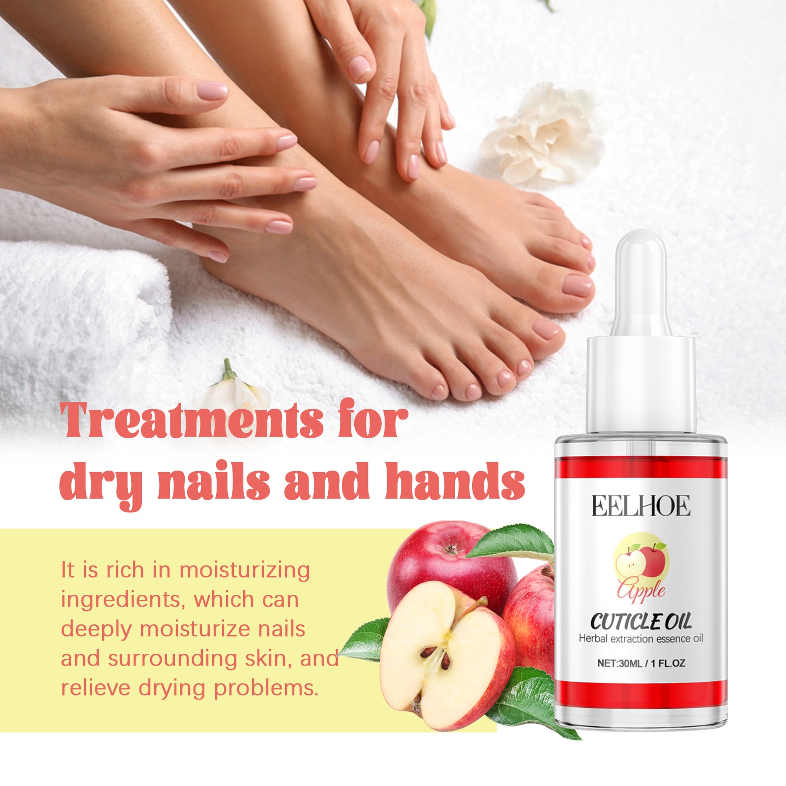 Cuticle Oil, Repair Dry Rotted Nails Thickening Moisturizing Care Brightening Nails And Cleaning
