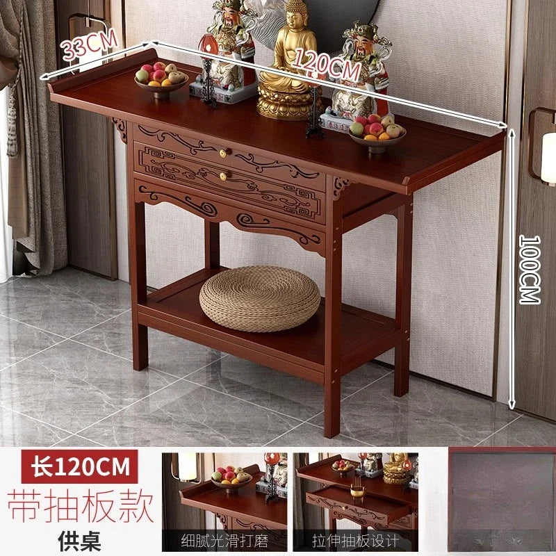r5.20 Standing Cabinet Altar Buddha Table Home Incense Case Buddha Statue Worship Table Offering Table