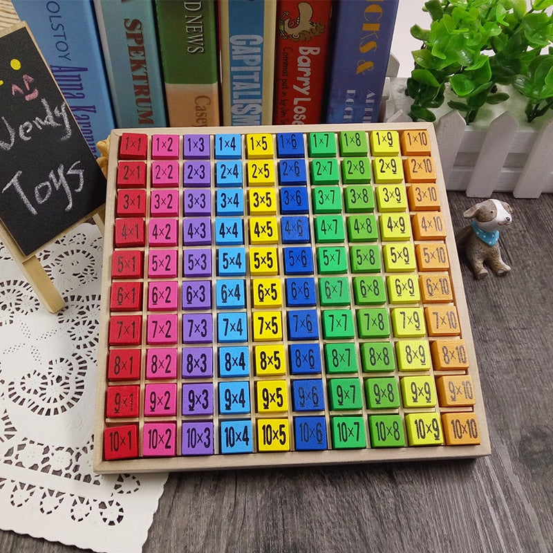 Montessori Educational Wooden Toys for Children Baby Toys 99 Multiplication Table Math  Arithmetic Teaching Aids for Kids