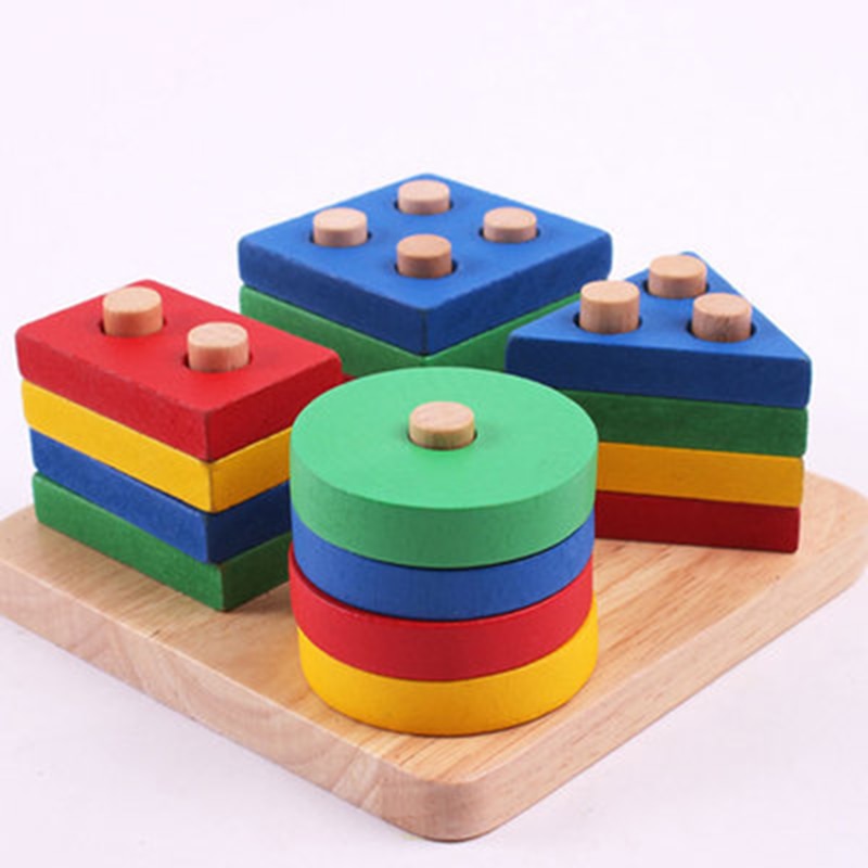 Colorful Geometric Shapes Matching Toys For Children Early Learning Exercise Hands-on Ability Montessori Educational Wooden Toys