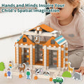 Children architecture building blocks toys city shop model building blocks diy handwork toys kids give play for creativity toys