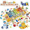 Busy School Bus Bus Logarithmic Board Children's Educational Toys Digital Shape Fishing Operation Building Blocks Early Education Development