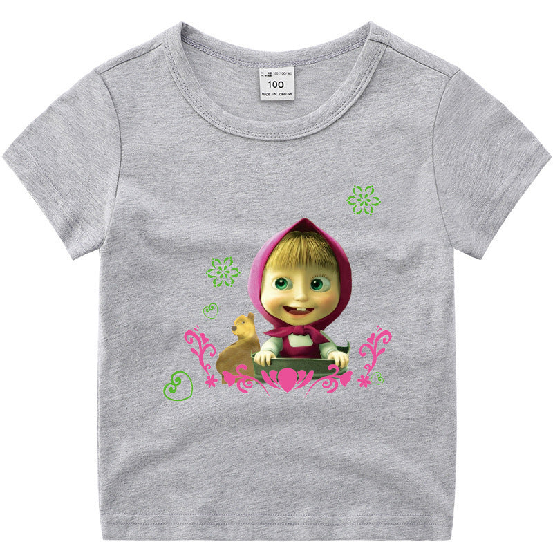 Children's summer short sleeved T-shirt