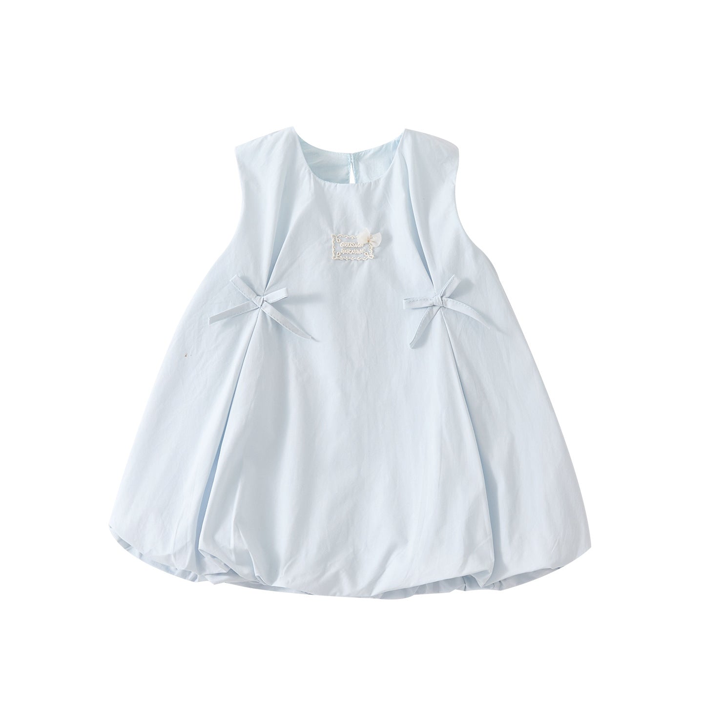 Baby Girl Sweet Cute Bubble Dress, Casual Versatile Bow Backless Sundress