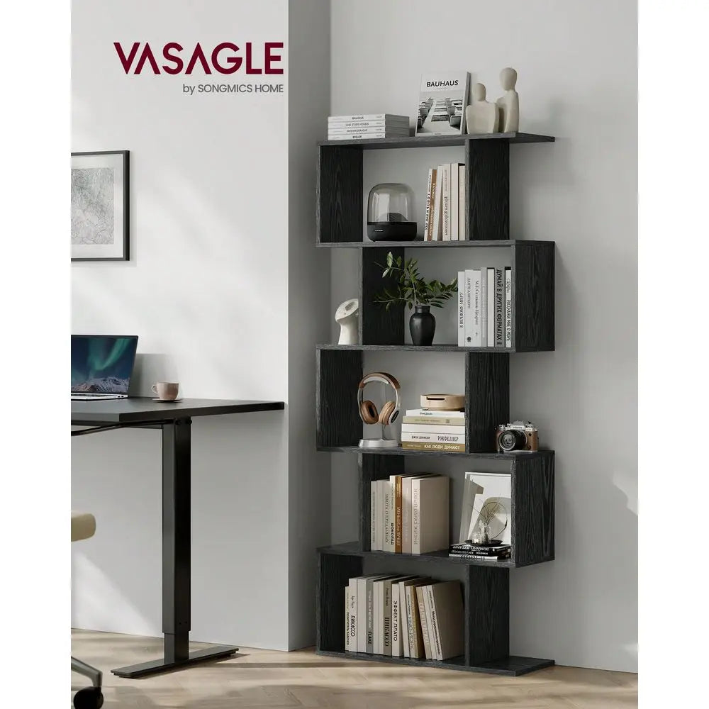 Bookshelf, 5Tier Bookcase, Tall Display Shelf, Freestanding Storage Shelf, Room Divider, For Home Office, Living Room, Bedroom,