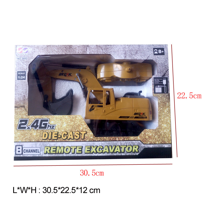 Simulation RC excavator toys with Music and light Children's Boys RC truck toys gifts RC Engineering car tractor brinquedos