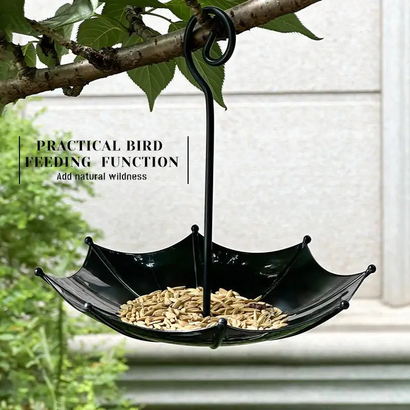 High Quality Iron Bird Feeder with Large Hanging Tray for Outdoors Garden