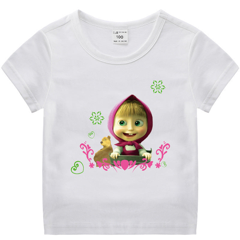 Children's summer short sleeved T-shirt