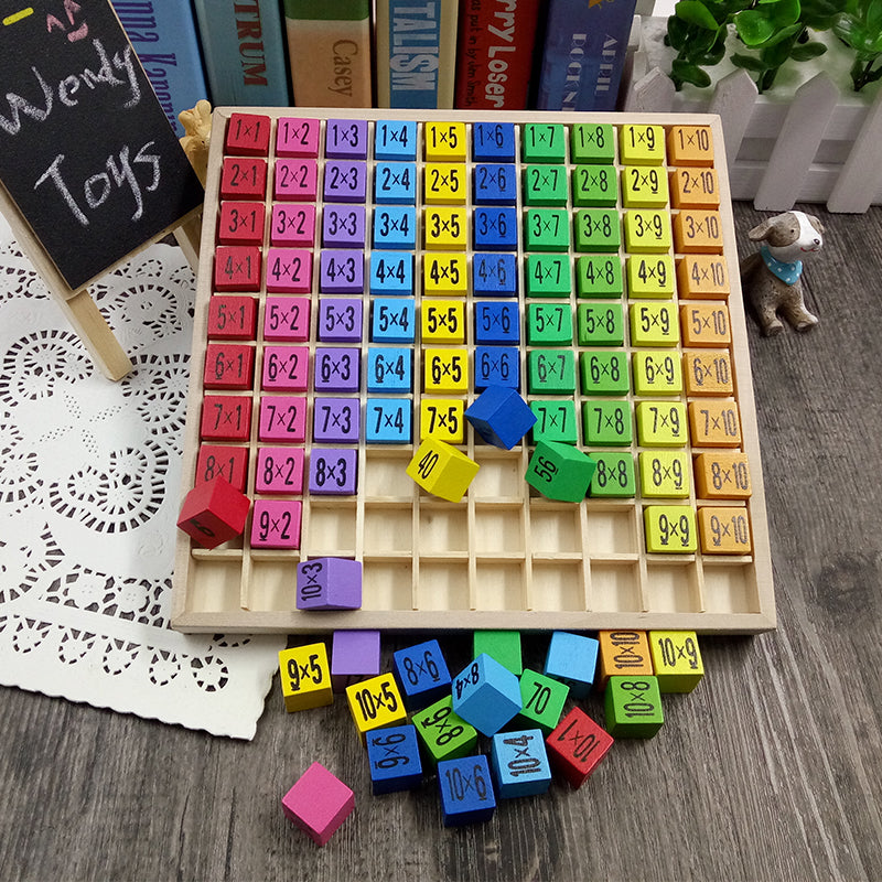 Montessori Educational Wooden Toys for Children Baby Toys 99 Multiplication Table Math  Arithmetic Teaching Aids for Kids