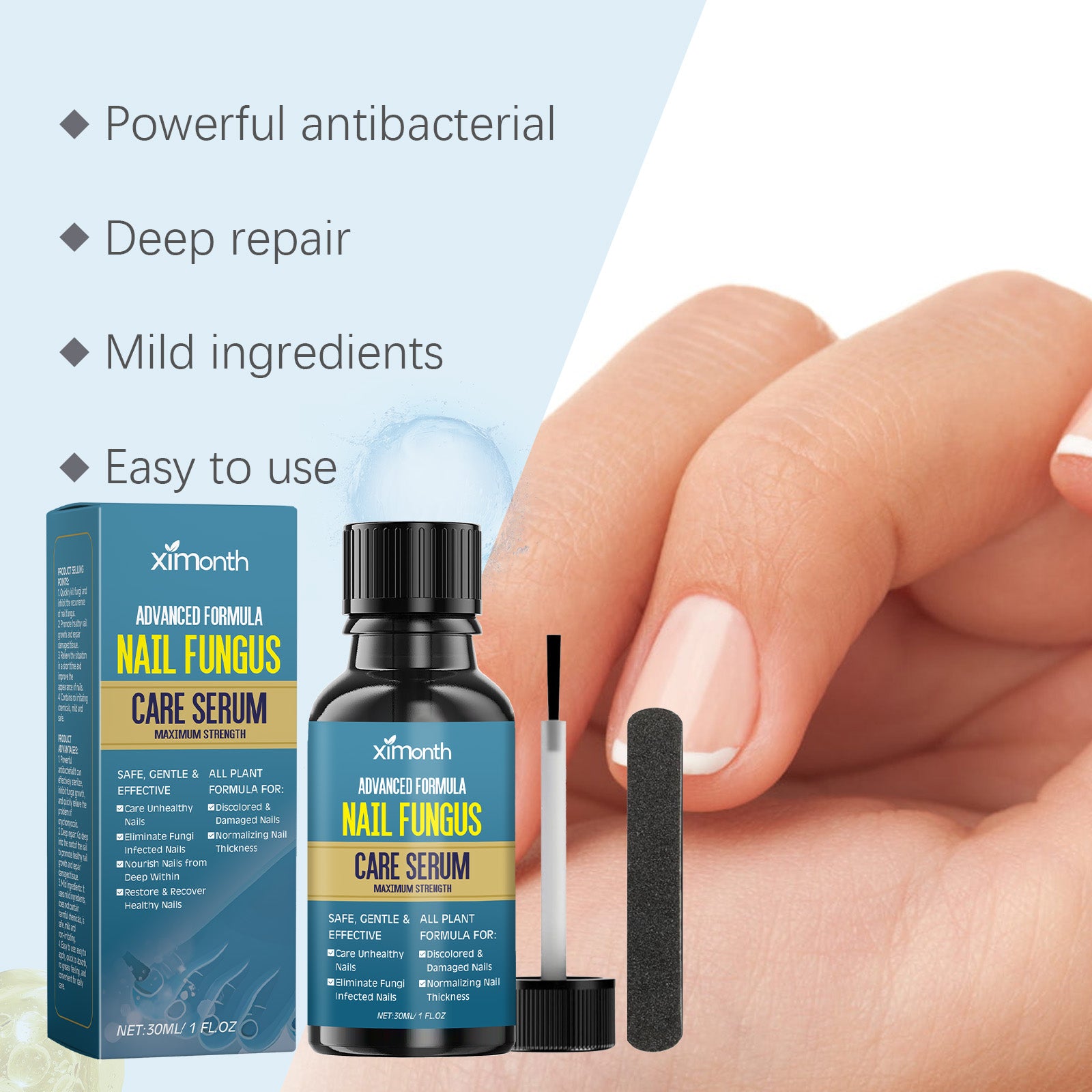 Ximonth Nail Repair Solution Gently Cleans Nails, Pamper Nails, And Nourishes Nails And Nails