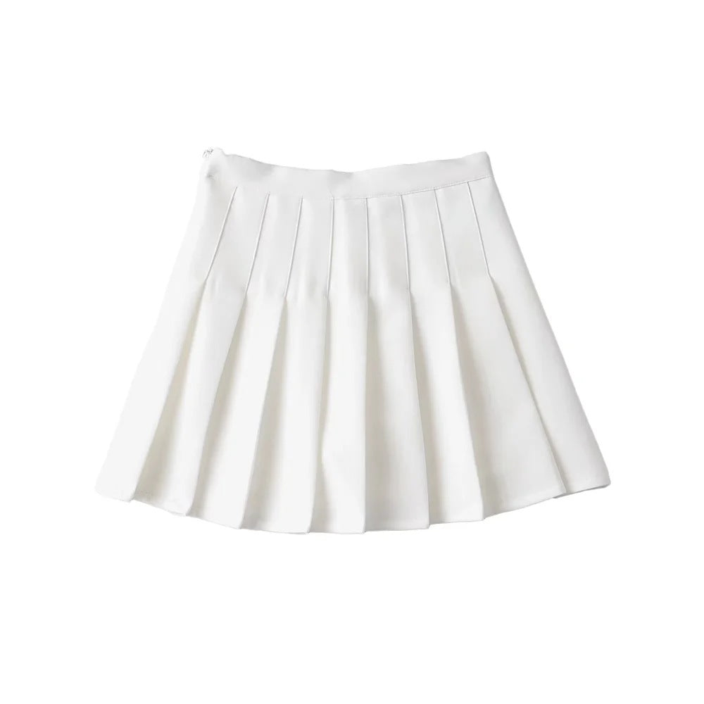Press fit high waisted pleated skirt