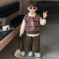 Children's baby tie sweater vest three piece set