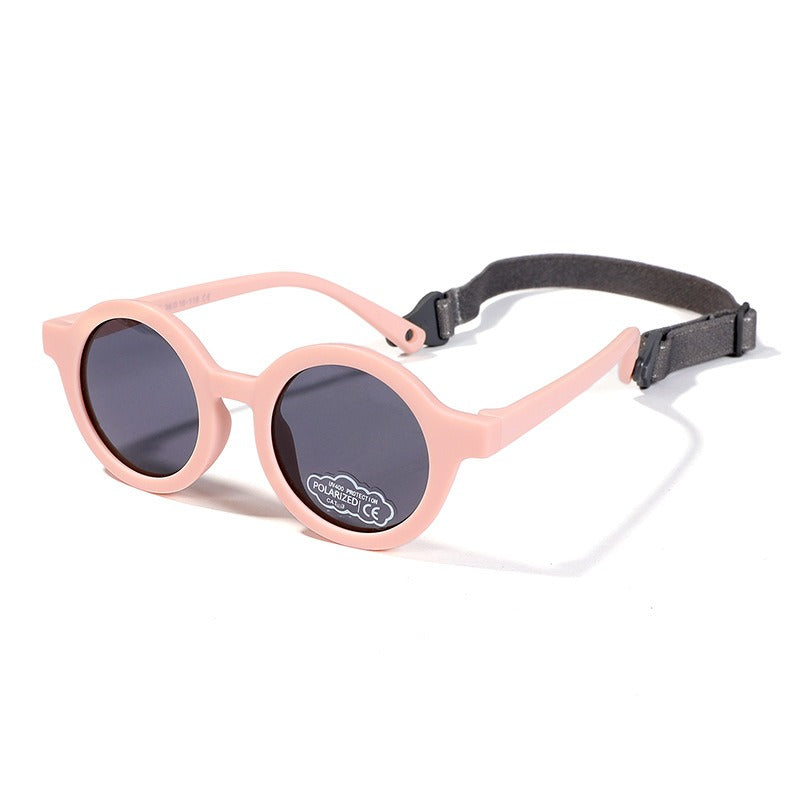 Silicone sunglasses for children aged 0-3, cute baby polarized outdoor sunglasses with UV protection