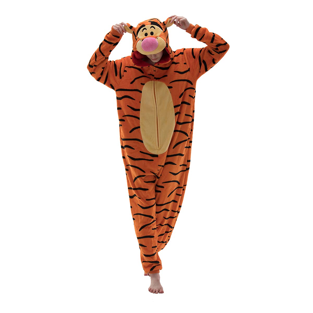 COSUSKET Snug Fit Unisex Adult Onesie Pajamas, Flannel Cosplay Animal One Piece Halloween Costume Sleepwear Homewear