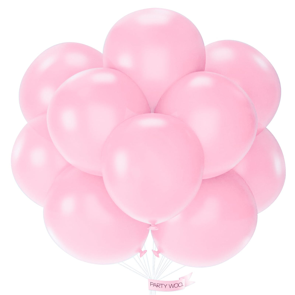 PartyWoo White Balloons 155pcs Matte White Latex Balloons Different Sizes