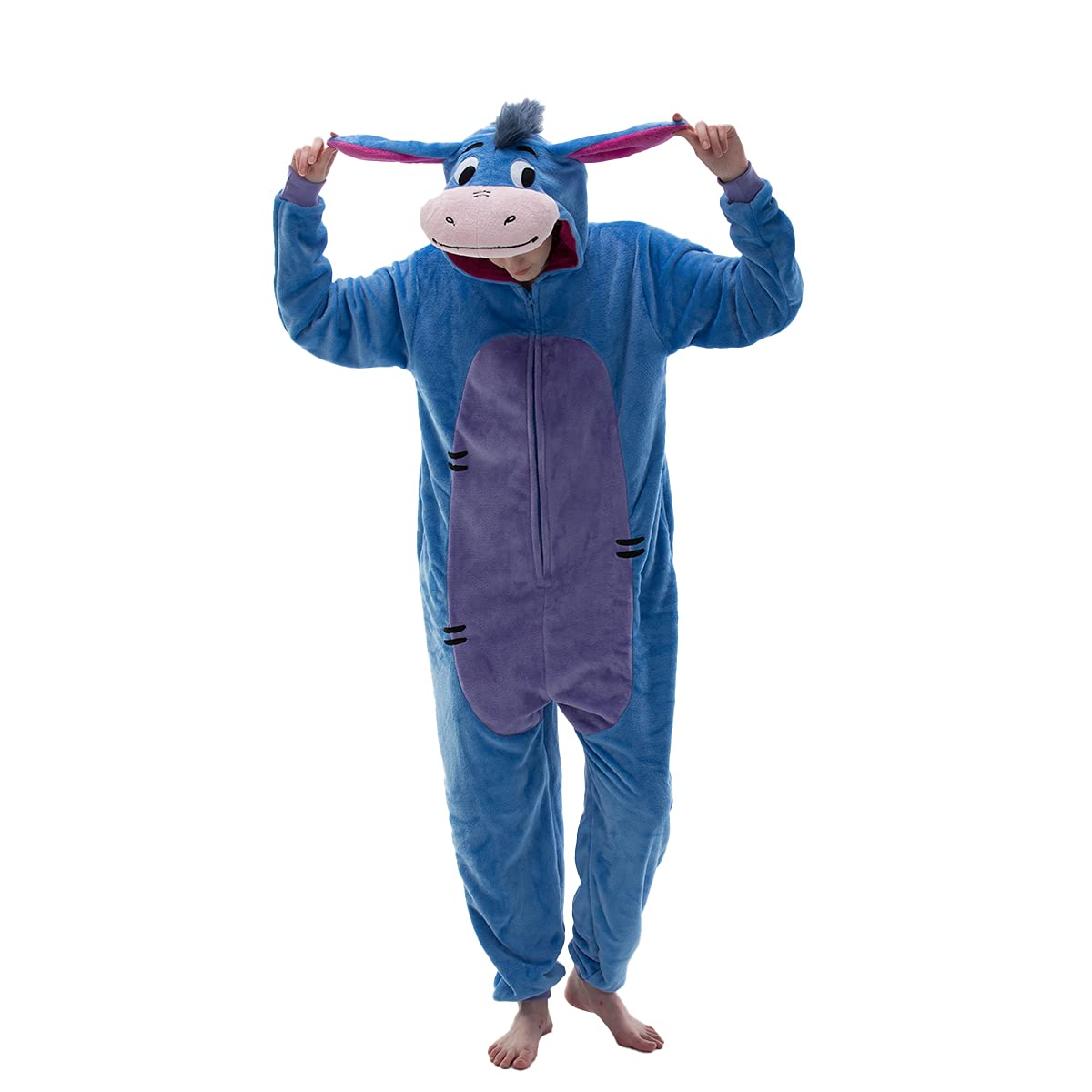 COSUSKET Snug Fit Unisex Adult Onesie Pajamas, Flannel Cosplay Animal One Piece Halloween Costume Sleepwear Homewear