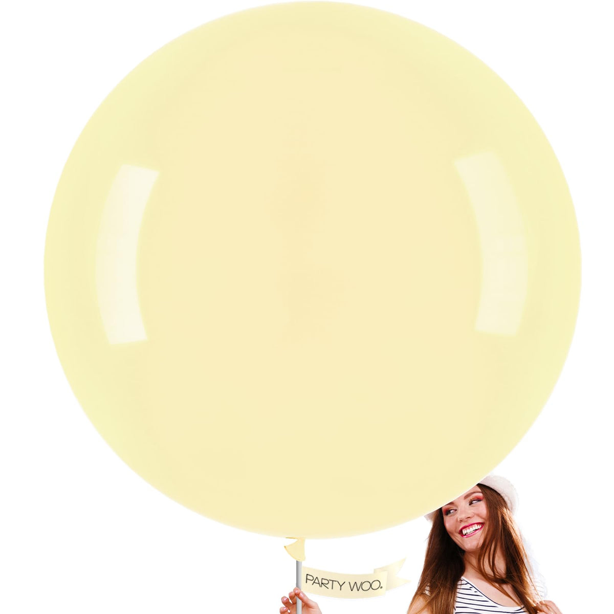 PartyWoo White Balloons 155pcs Matte White Latex Balloons Different Sizes