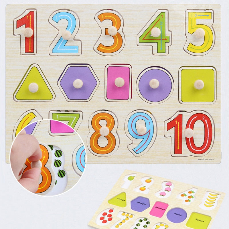30cm Wooden Toys Jigsaw Puzzle Hand Grab For Kid Early Educational Toys Baby Toy