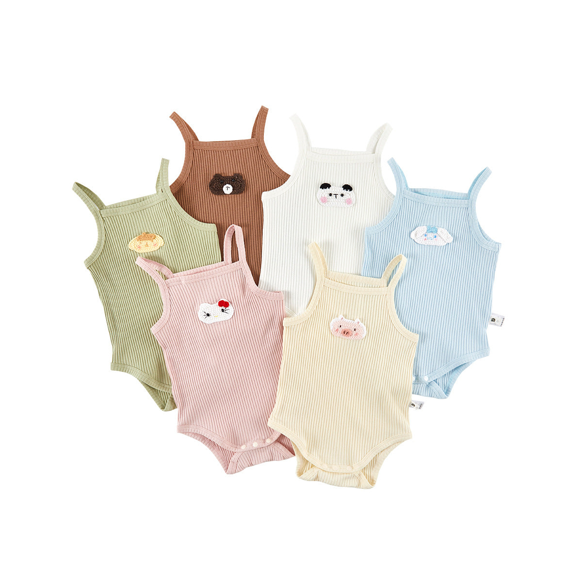 Romper Lightweight Sleeveless Bodysuit Cute Unisex Baby One-Piece Cartoon Clothes