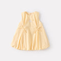 Baby Girl Sweet Cute Bubble Dress, Casual Versatile Bow Backless Sundress