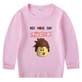 Children's cotton T-shirt with round neck and long sleeved base