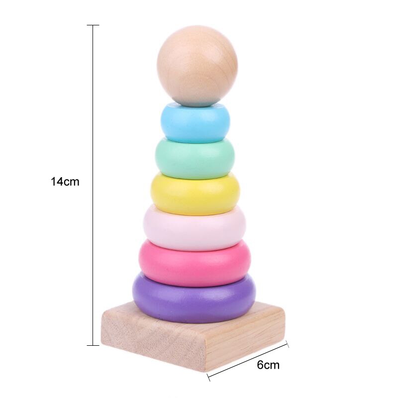Baby Stacking Cup Color Rainbow Stacking Ring Tower Toys Early Educational Intelligence Toy Children Birthday Christmas Gift ZXH