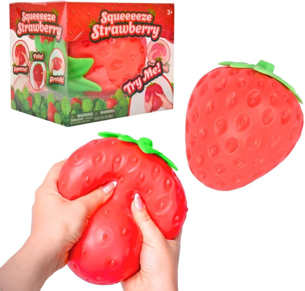Sunny Days Entertainment Strawberry Squishy - Jumbo Stress Ball - Ages 3+