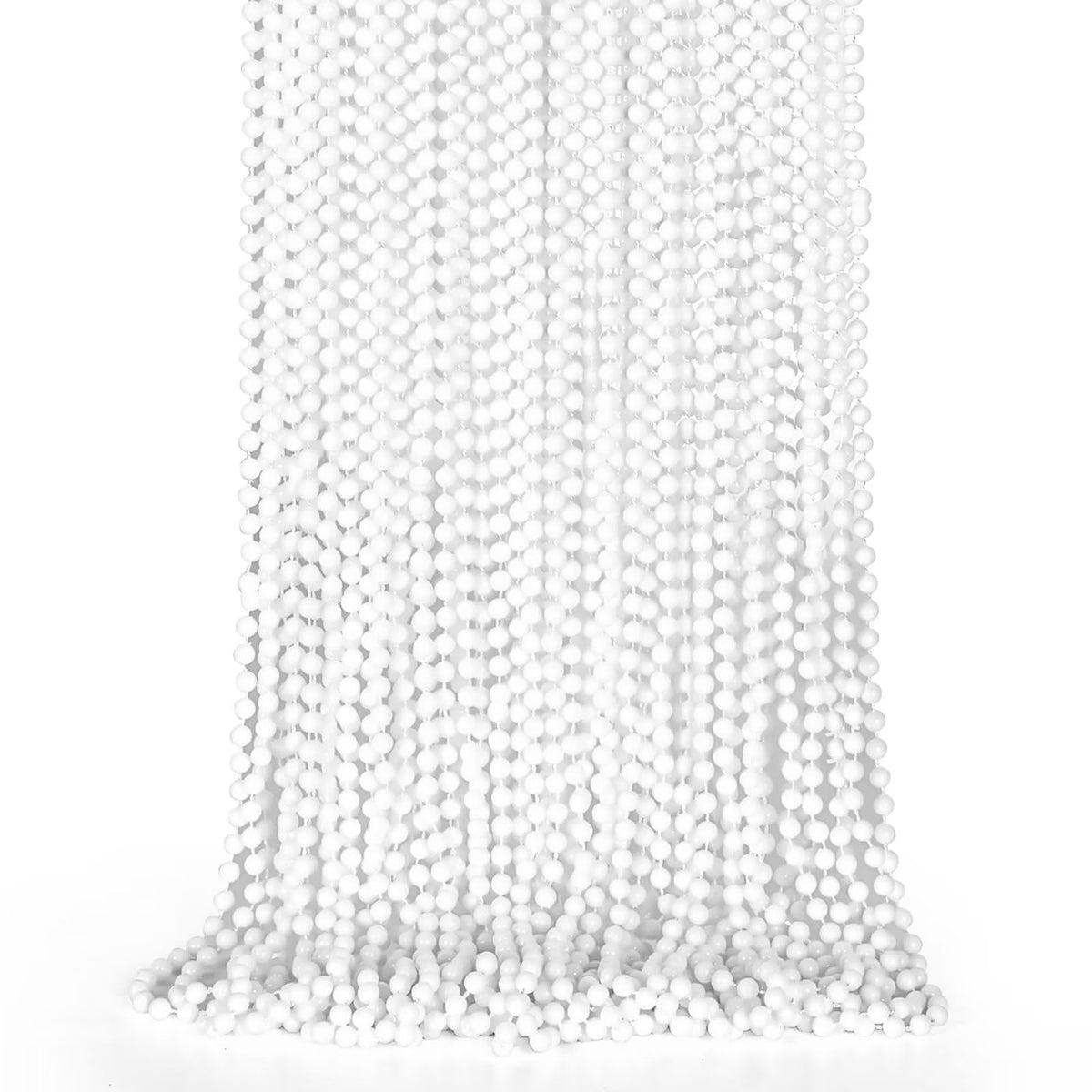 EOBOH 72PCS Bead Necklace, Silver Christmas Bead Necklace Party Favors Bulk, 33" Xmas Necklaces Stuff, Festival Events Parade Throw Accessories for Xmas Mardi Gras Wedding Birthday Celebrations Decor