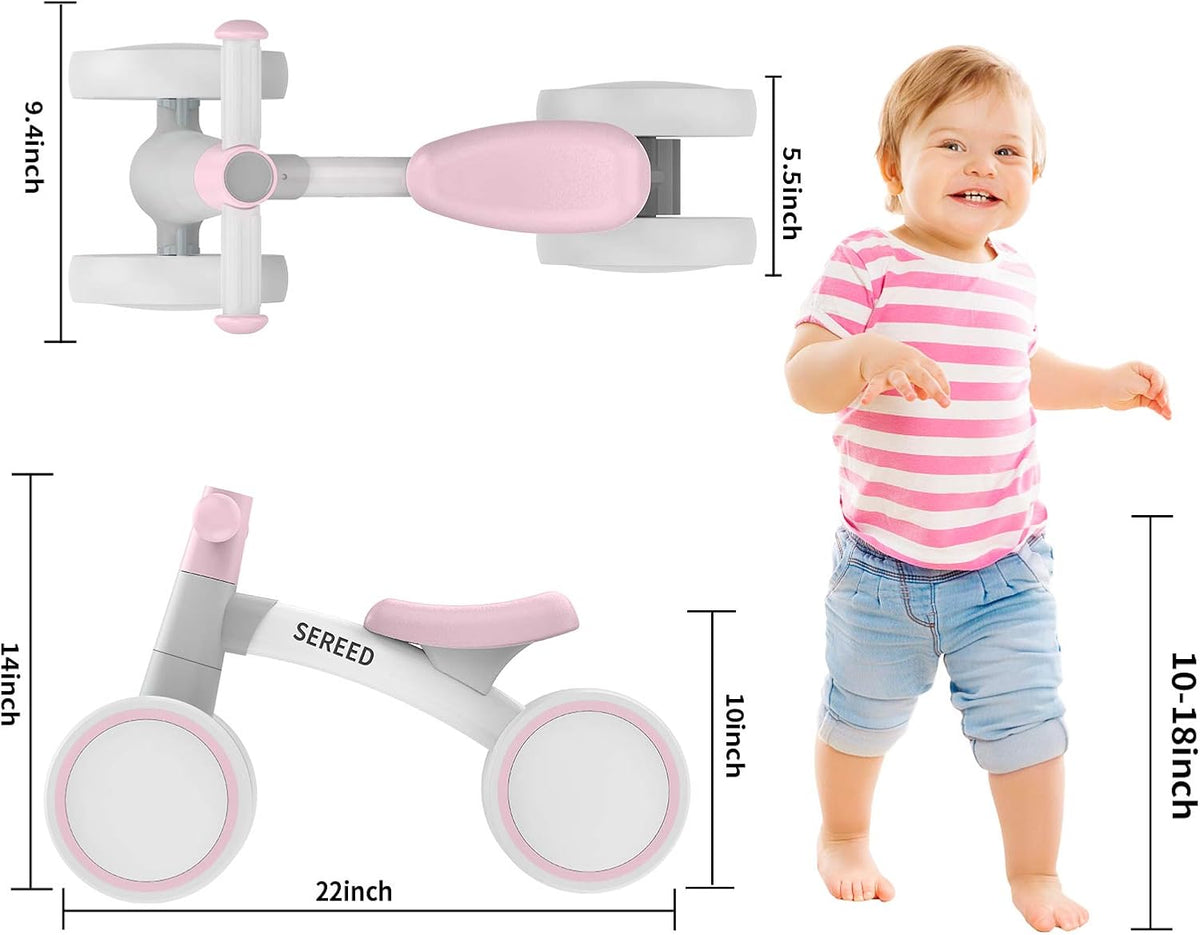 SEREED Baby Balance Bike for 1 Year Old Boy Girl, First Birthday Gift Toy