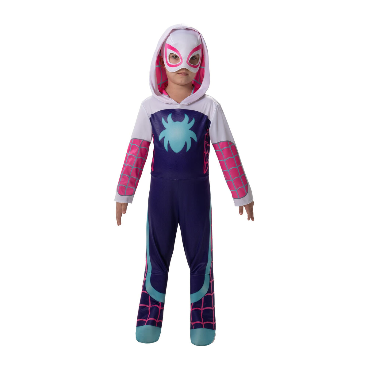 MARVEL Official Toddler Deluxe Halloween Costume - Premium Quality Padded Jumpsuit and Fabric Headpiece (3T-4T)