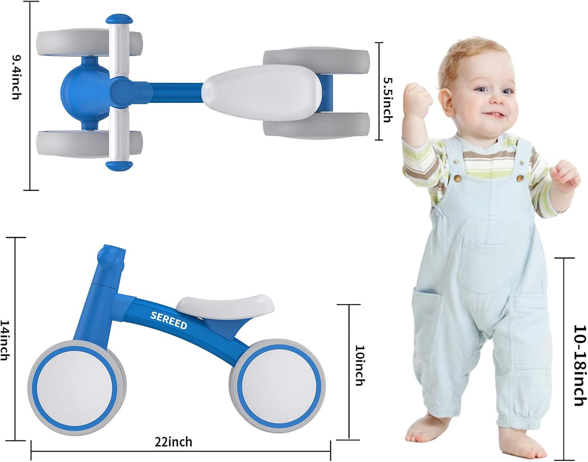 SEREED Baby Balance Bike for 1 Year Old Boy Girl, First Birthday Gift Toy