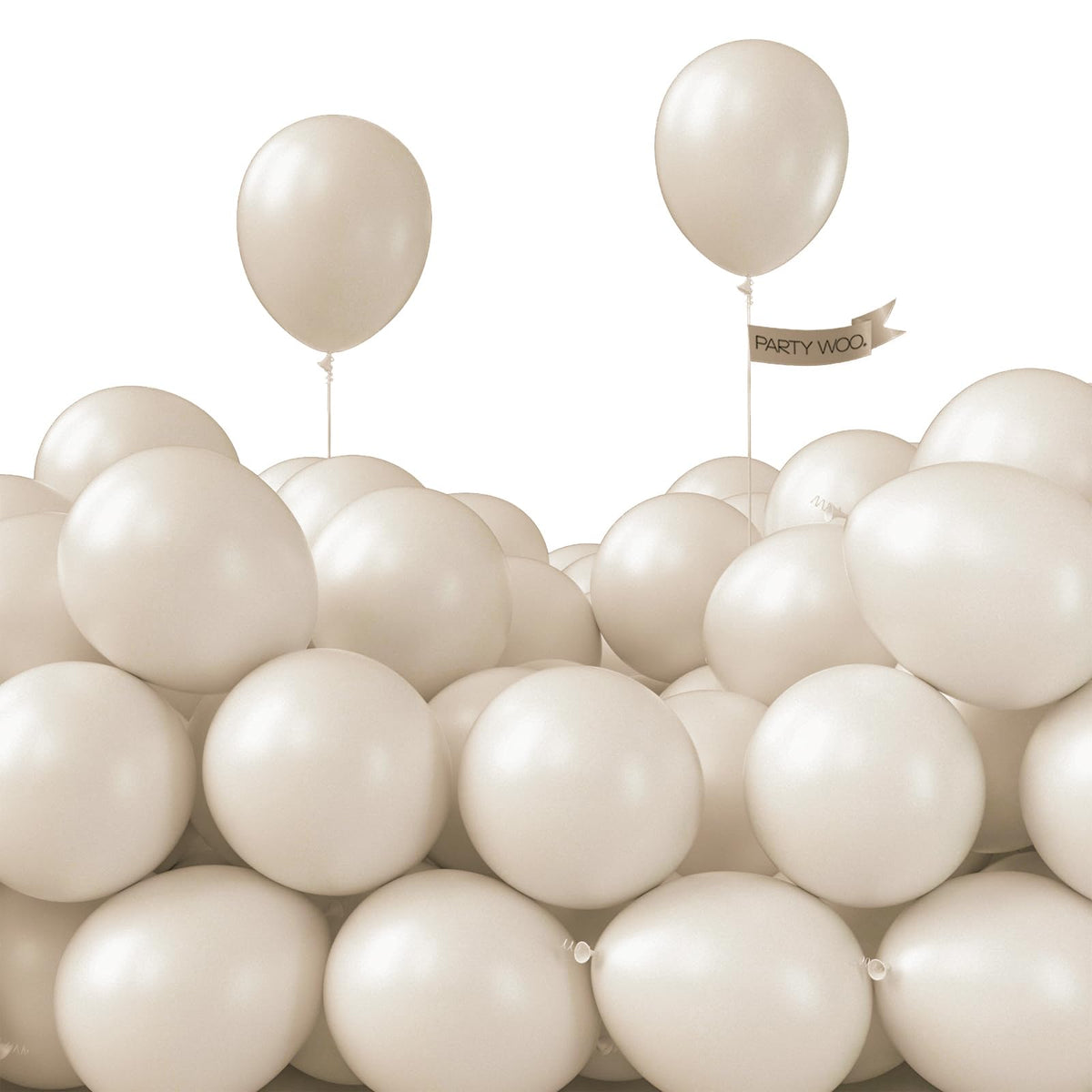 PartyWoo White Balloons 155pcs Matte White Latex Balloons Different Sizes