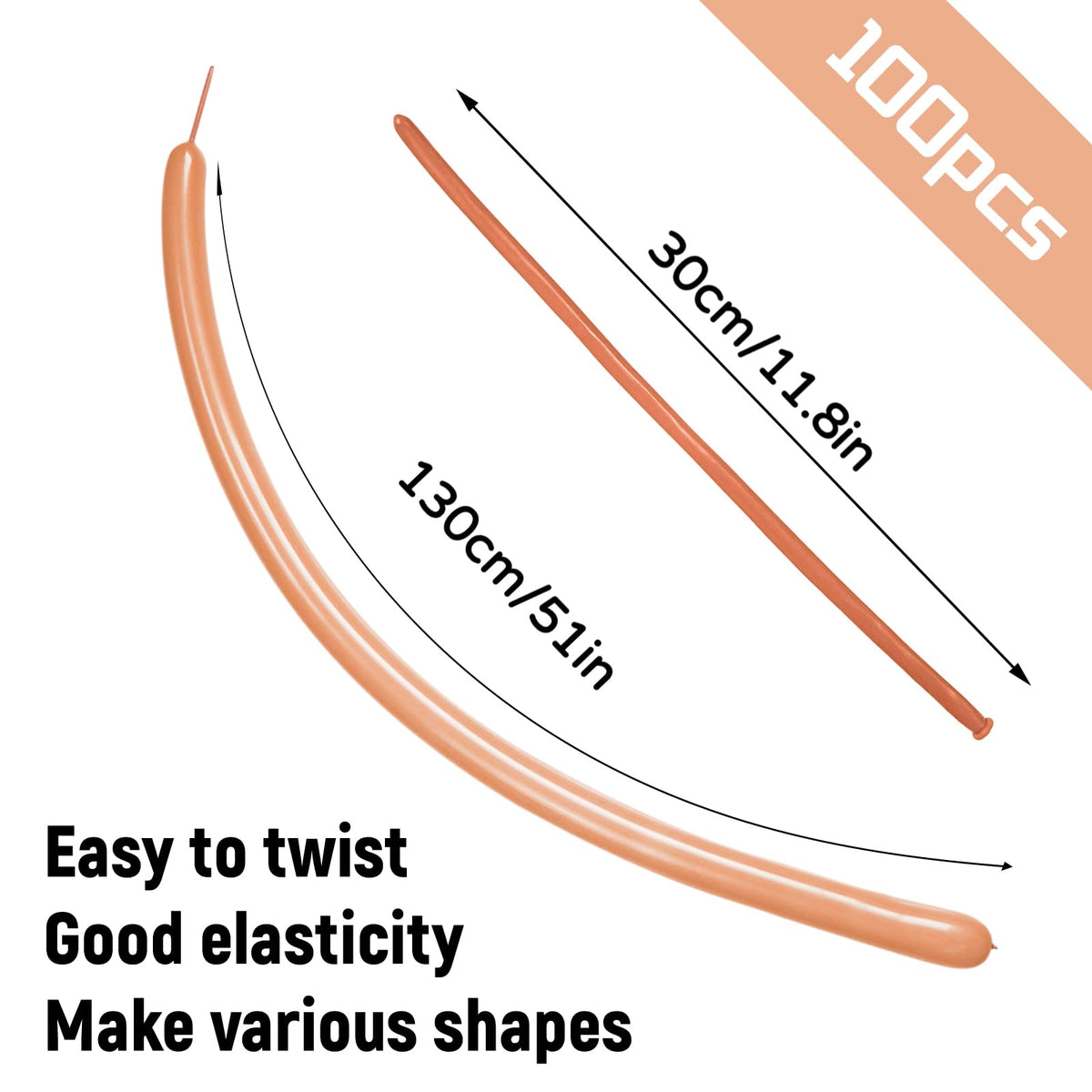 Long Orange 260 Balloons Kit for Kids Party Decor, Bright Long Balloons Twisting Animals Pack Thicken Latex for Halloween Orange Balloon Arch Party Decor.