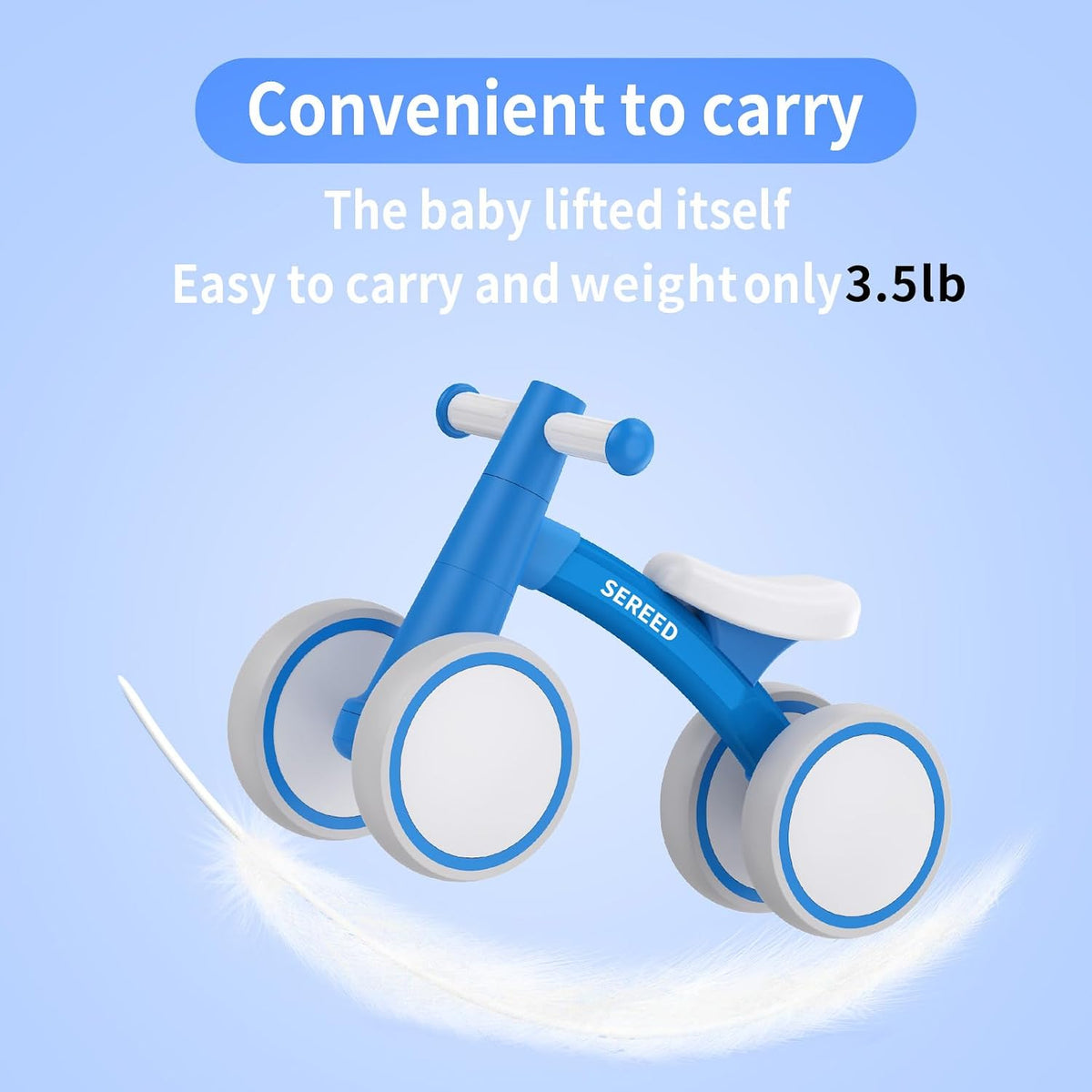 SEREED Baby Balance Bike for 1 Year Old Boy Girl, First Birthday Gift Toy