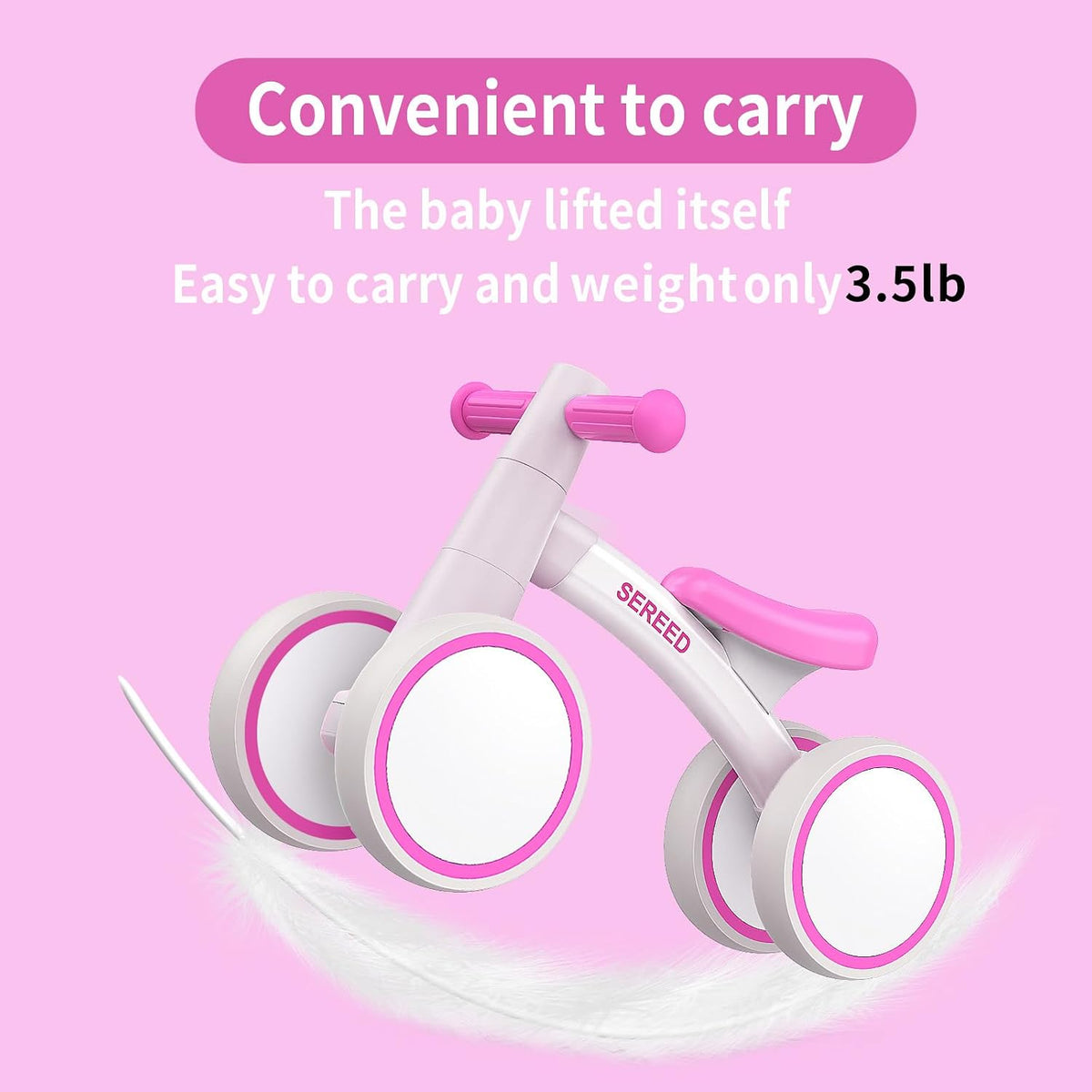 SEREED Baby Balance Bike for 1 Year Old Boy Girl, First Birthday Gift Toy