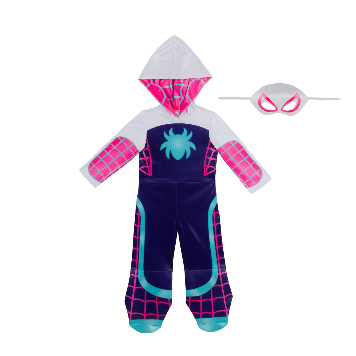 MARVEL Official Toddler Deluxe Halloween Costume - Premium Quality Padded Jumpsuit and Fabric Headpiece (3T-4T)