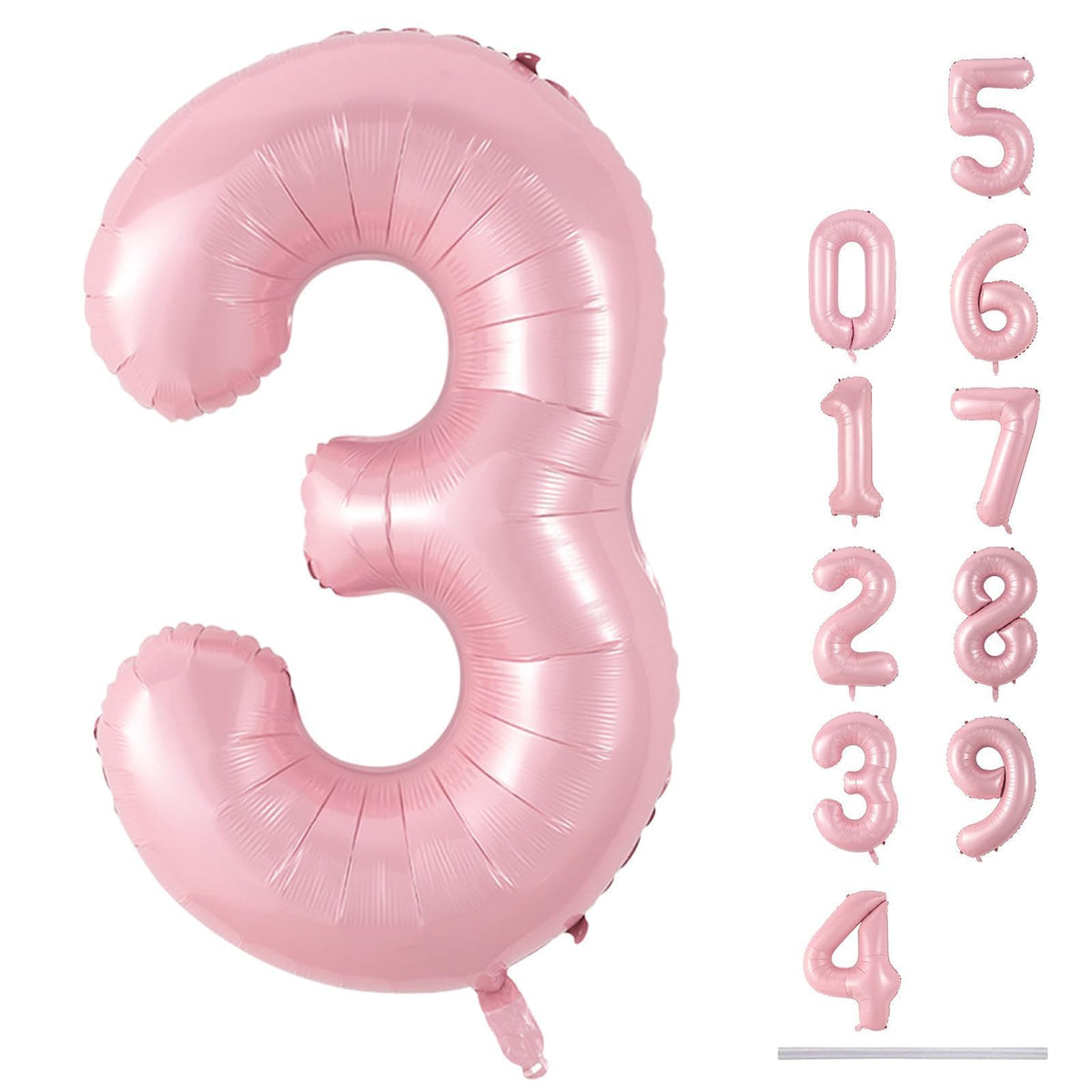40 Inch Balloon Number 3 Blue, Large Foil Number Balloons Set 0-9, Digital 3 Helium Balloons for Boys Men 3rd 13th 30th Birthday Anniversary Graduation New Year's Eve Party Decoration Supplies