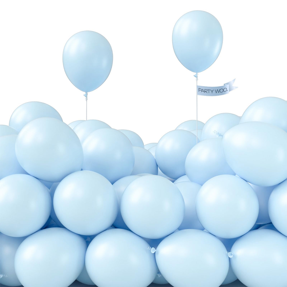 PartyWoo White Balloons 155pcs Matte White Latex Balloons Different Sizes