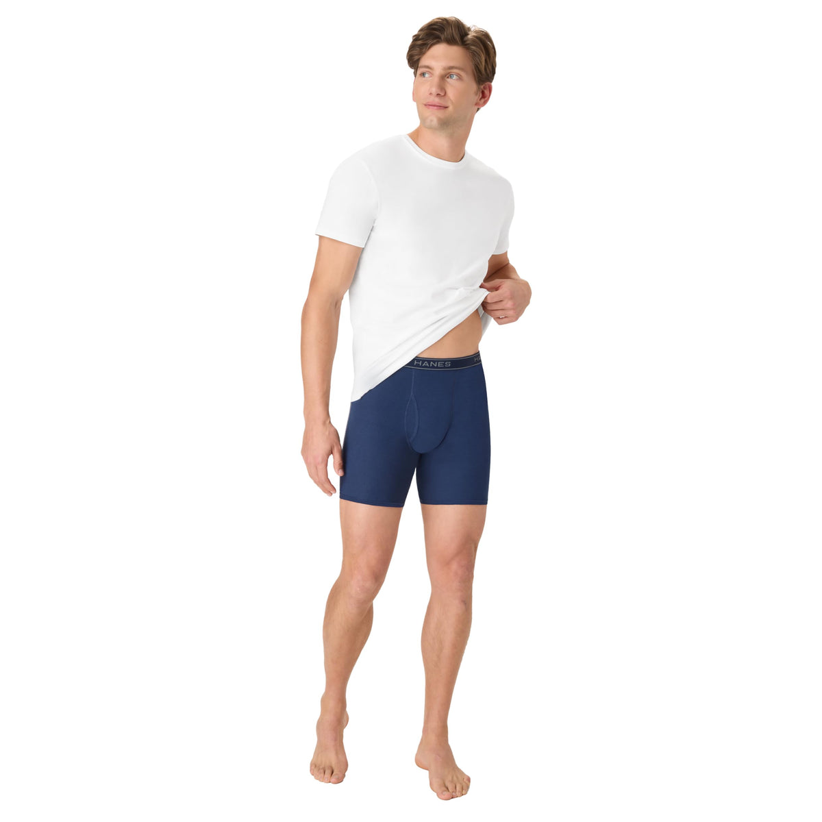 Hanes Men's Underwear Boxer Briefs Pack, Cool & Breathable Cotton Moisture-wicking Underwear for Men, No Ride Up