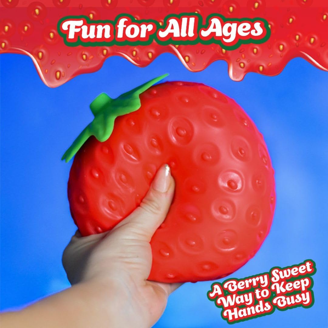 Sunny Days Entertainment Strawberry Squishy - Jumbo Stress Ball - Ages 3+
