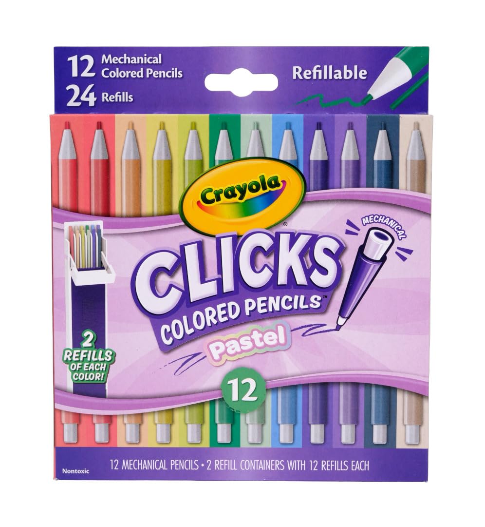 Crayola Clicks Retractable Tip Markers (10ct), Washable Cone Tip Art Marker Set, Cute Aesthetic School Supplies, Classroom Must Haves, Ages 8+